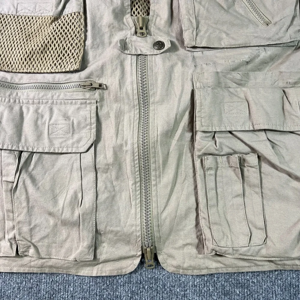 Banana Republic Mens XL Gray Utility Fishing Photography Vest Multi-Pocket Lined